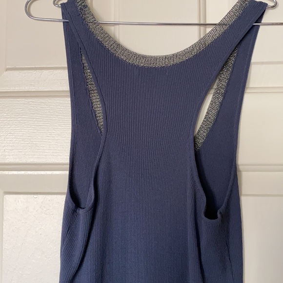 Grey tank with silver metallic around neckline by GAP - Picture 3 of 5